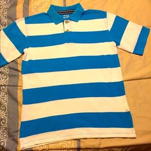 Boys Beautiful blue and white stripes polo shirt